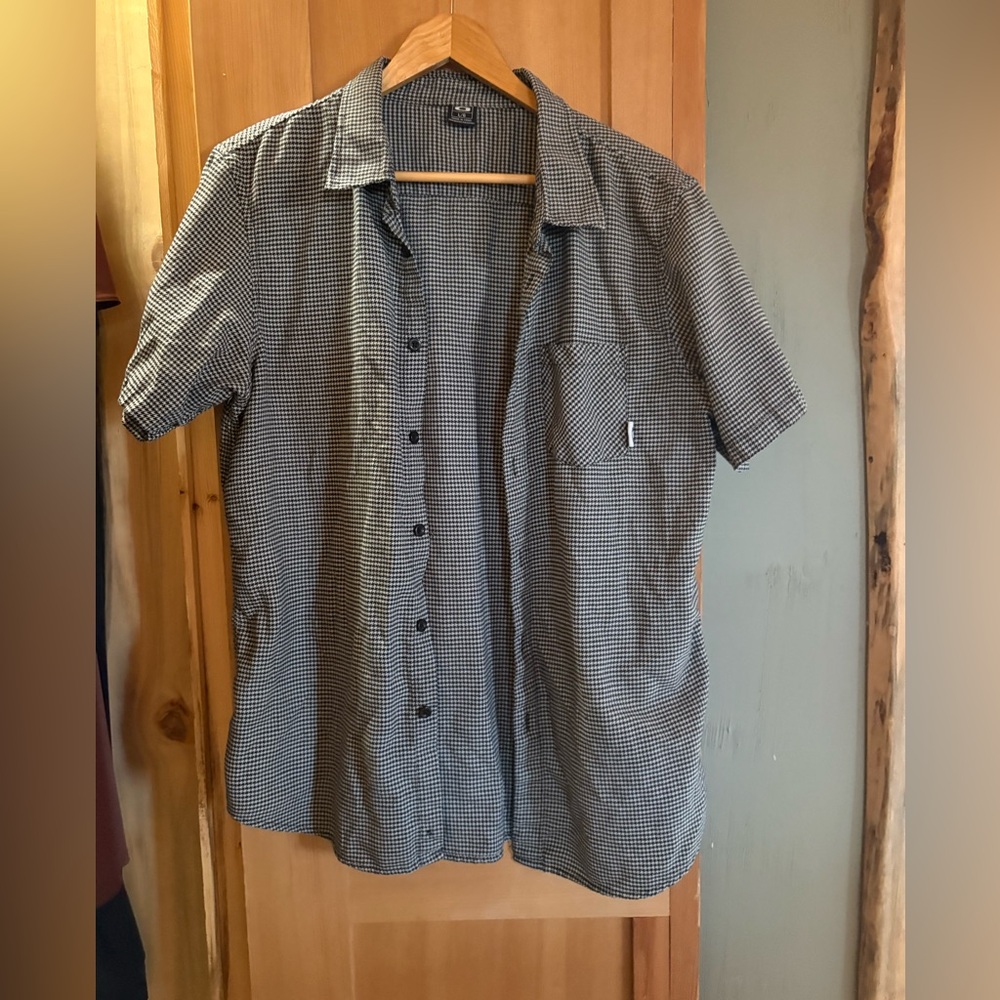 Men's Black and White Checkered Shirt